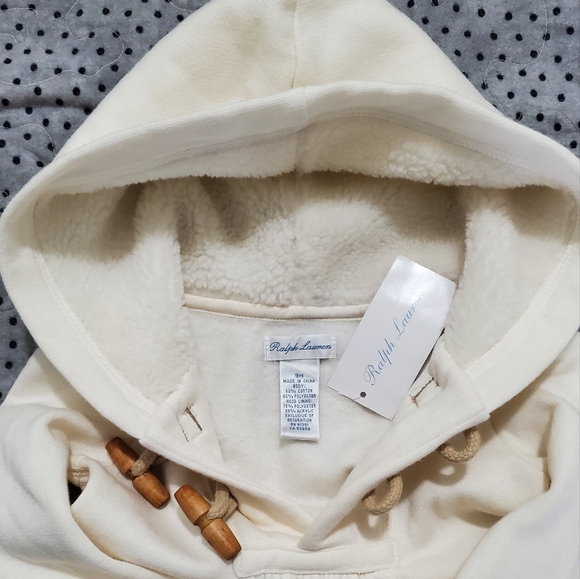 NWT Ralph Lauren Baby Girl Ivory Hooded Coverall - Picture 6 of 7